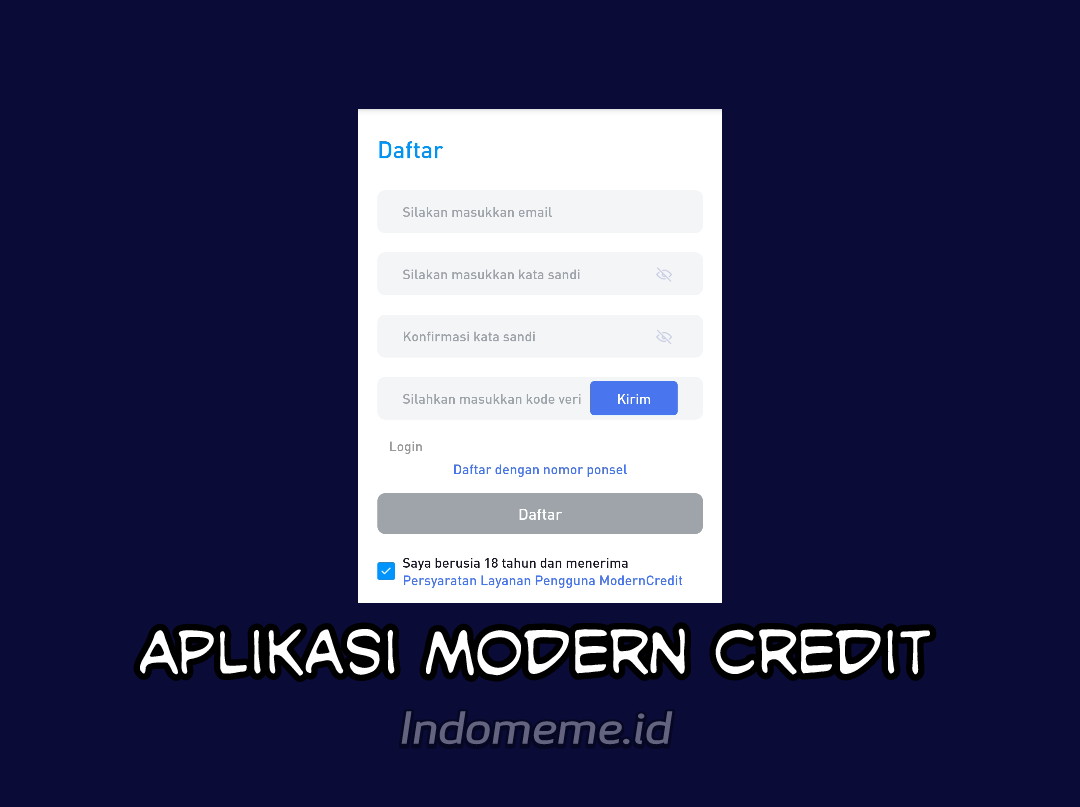 Aplikasi Modern Credit Penghasil Uang