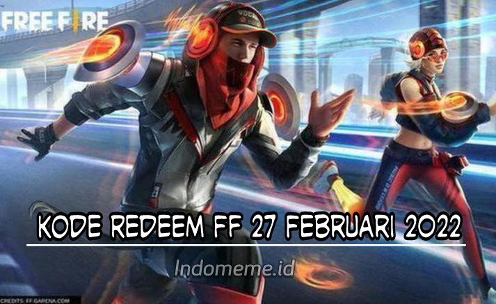 Kode Redeem FF 27 Februari 2022