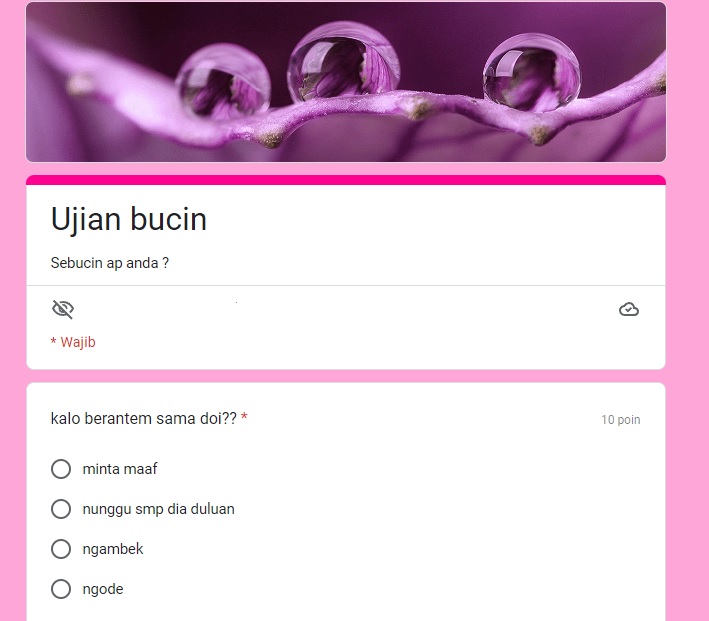 Link Ujian Bucin docs. google. com/forms/d/e/1fa